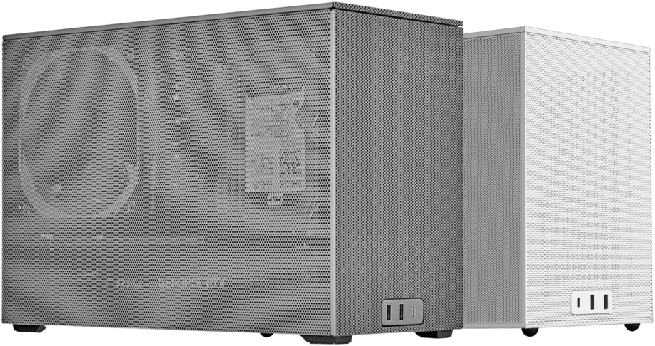 IronClad Enforcer small-size gaming PCs in grey and white