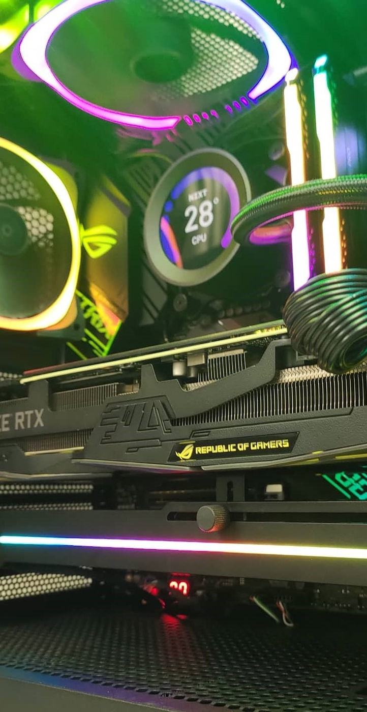 A vertical view of a build